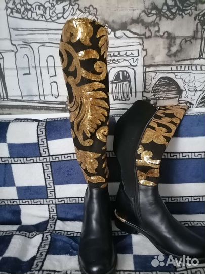 Ботфорты кожаные италия