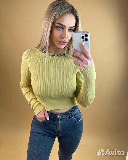 Кофта с цепью лонгслив