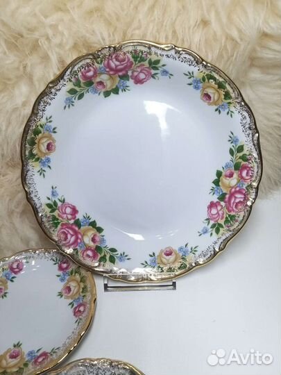 Большая тарелочка И 6 розеток германия Винтаж