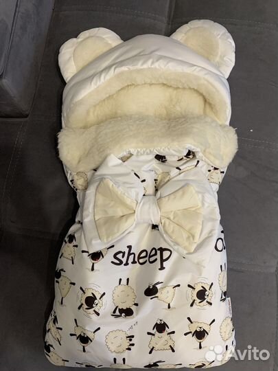 Кокон для новорожденных на овчине