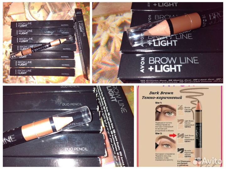 Карандаш для бровей и хайлайтер 2 в 1 avon