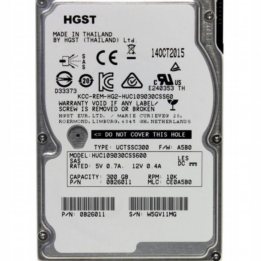 [HUC109030CSS600] Жесткий Диск Hgst 300gb Sas 2.5 Huc109030css600