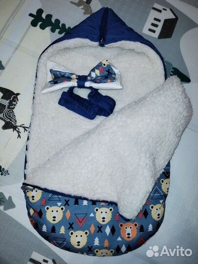 Конверт на выписку для мальчика зимний