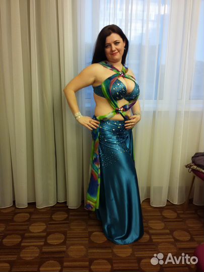 Костюм для восточных танцев бирюзовый