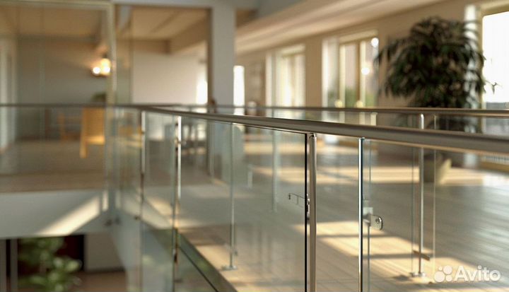 Стеклянное ограждение под кдюч
