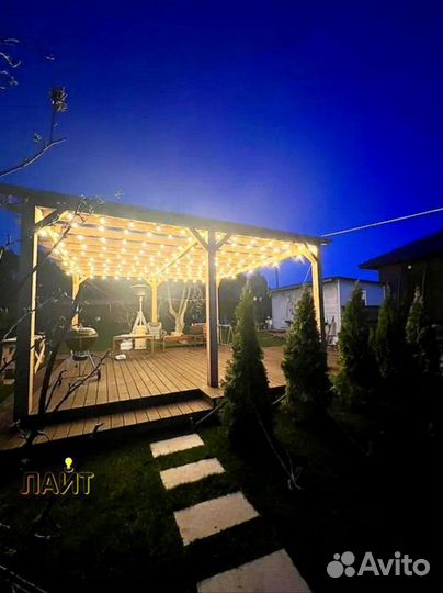 Уличнная гирлянда IP65, Влагозащитная Е51