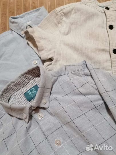 Рубашки 104-110 голубые