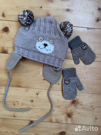 Шапка для мальчика и варежки