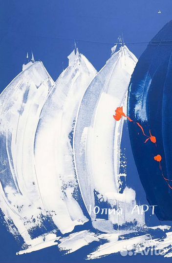 Картина морская с кораблем на холсте