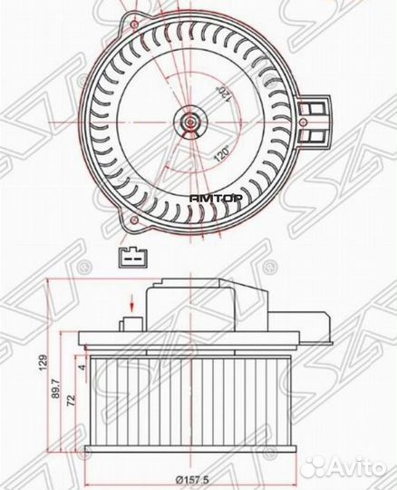 SAT ST-EG21-61-B10 Мотор отопителя салона mazda CX