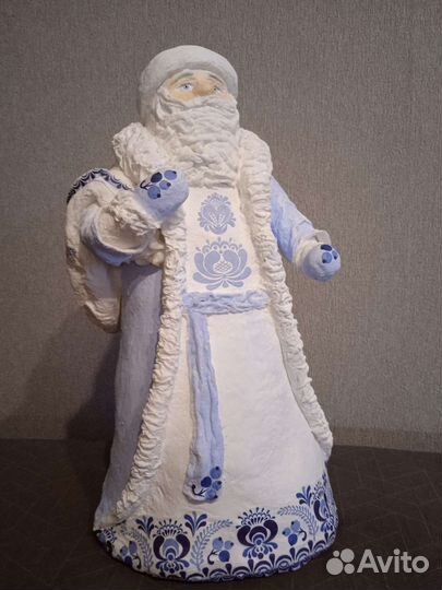 Дедушка Мороз из ваты Гжель