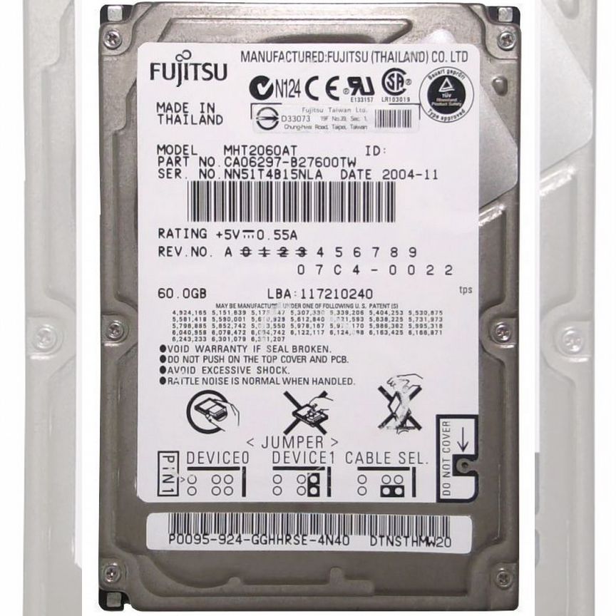[CA06297-B27600TW] Жесткий Диск Fujitsu 60gb Ide 2,5 Ca06297-B27600tw