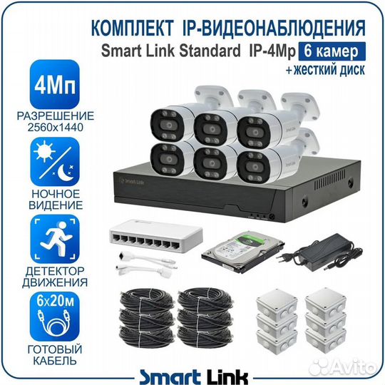 Комплект IP-видеонаблюдения SMART Link