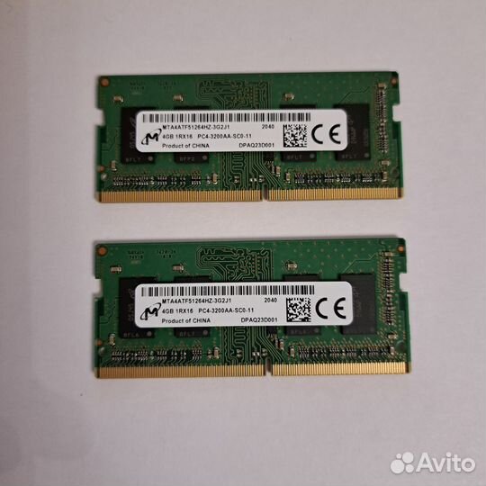 Оперативная память для ноутбука ddr4 2*4gb 3200mhz