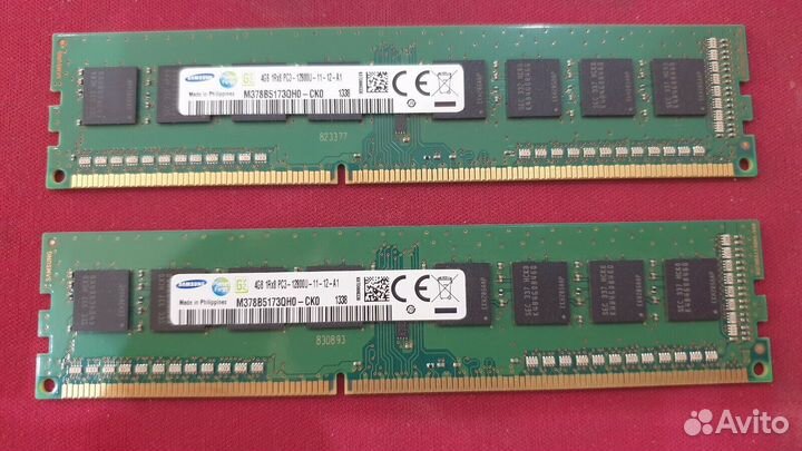 Оперативная память DDR3 Samsung 8GB (2шт. по 4GB )