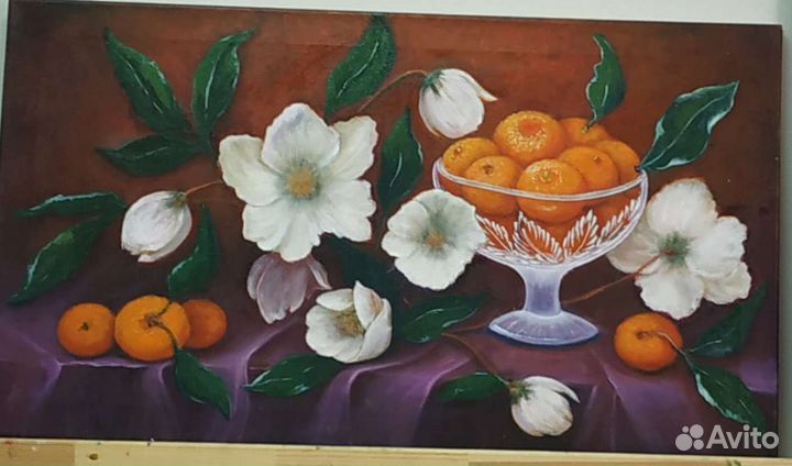 Картина маслом на холсте цветы