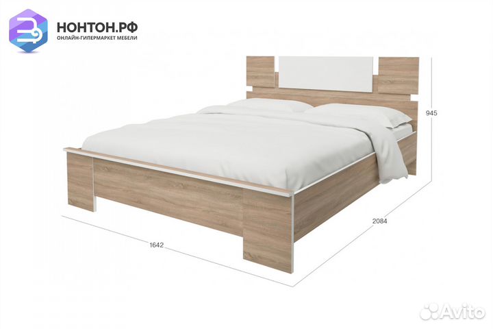 Кровать Оливия дуб сонома / белый