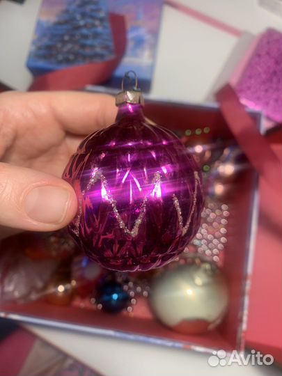 Елочные игрушки СССР стекло