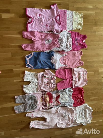 Детские вещи на девочку пакетом от 2мес до года