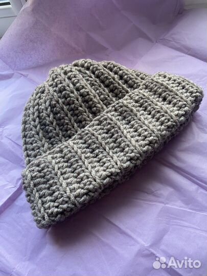Шапка крупной вязки ручная работа