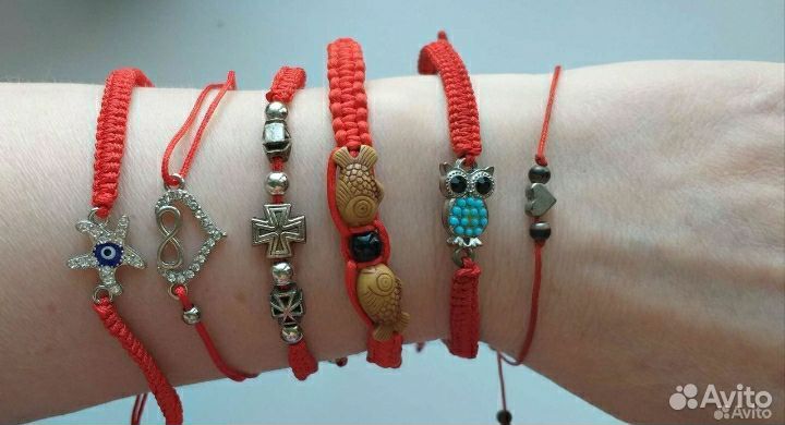 Браслет 7шт.красная нить.Цена за все 6шт