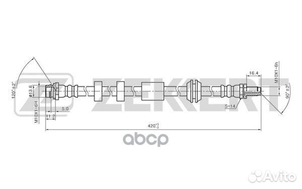 Шланг тормозной передний Ford Galaxy II 06- Mo