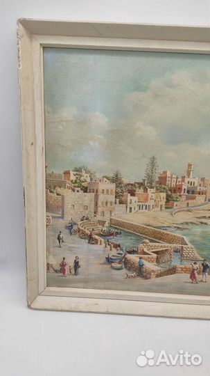 Антикварная картина Италия, размер в раме 45,5