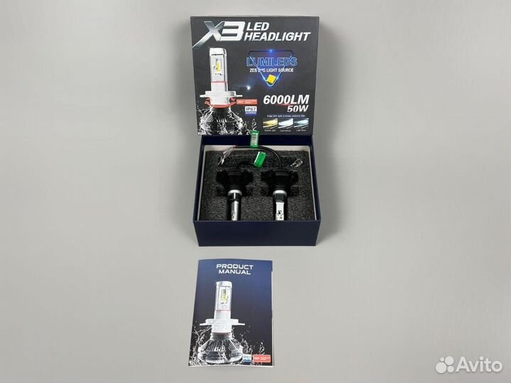 Лампы H1 LED 6000 LM X3