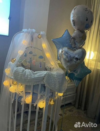 Кроватка трансформер 9в1 с маятником и колёсами