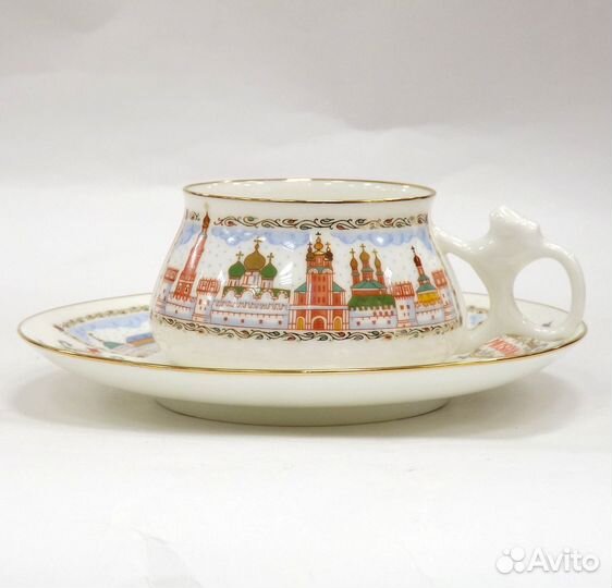Чашка с блюдцем ифз Билибина, Москва златоглавая