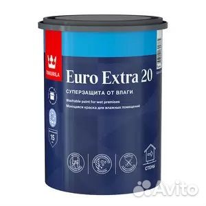 Краска моющаяся Tikkurila Euro Extra 20 база А бел