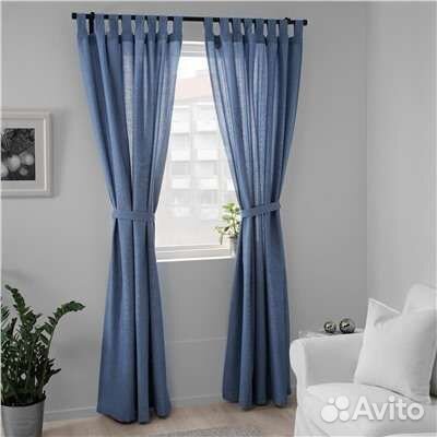 Шторы икеа синие