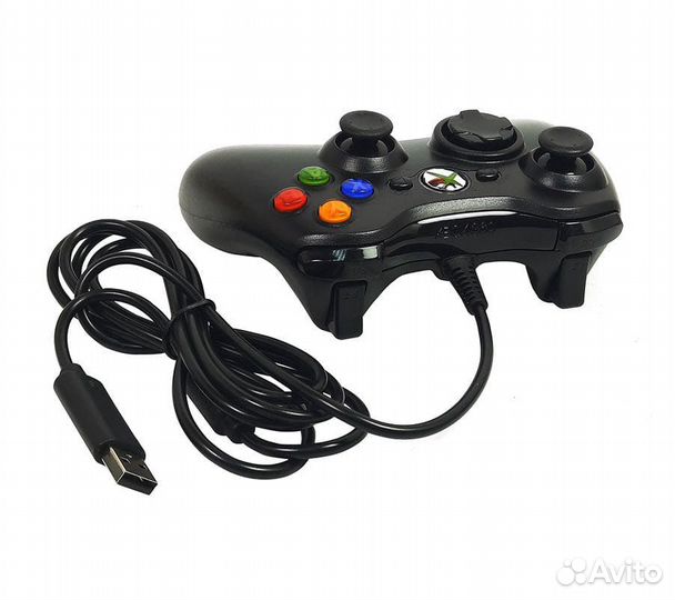 Геймпад xbox 360 / PC проводной черный