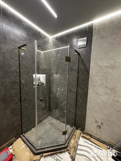 Установка душевых кабин