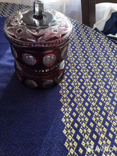 Хрустальная старинная ваза 16см