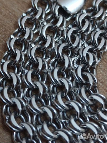 Серебряная Цепочка Плетение Бисмарк и Крест