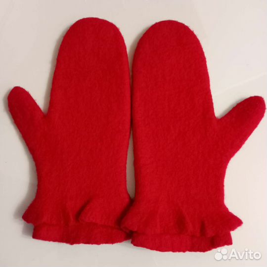 Варежки валяные шерстяные