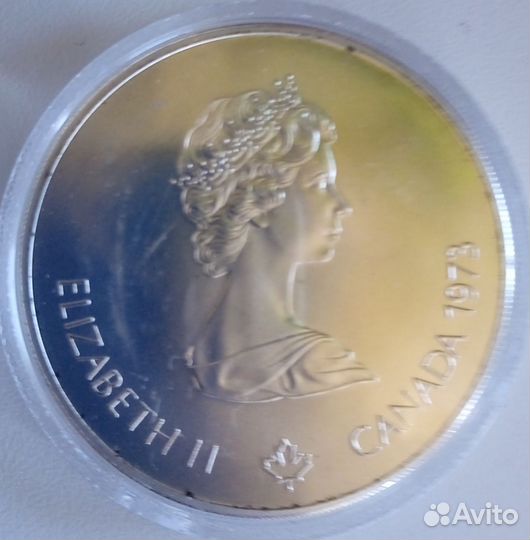 Канада 5 долларов 1976 г. UNC серебро