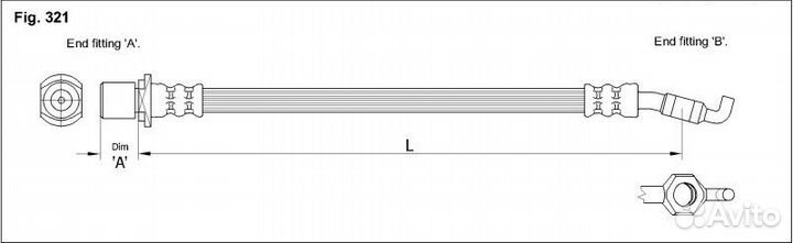 Шланг тормозной передний KK FT0956