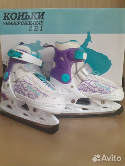 Коньки детские раздвижные 2 в 1 29-32р