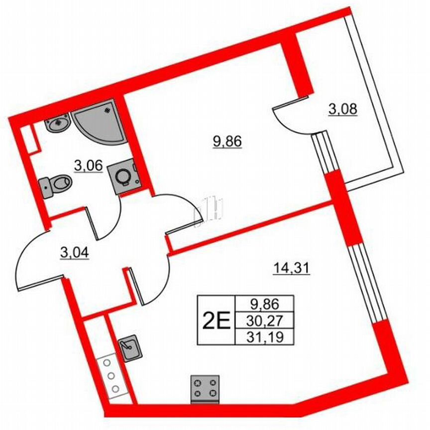 1-к. квартира, 31,2 м², 18/18 эт.