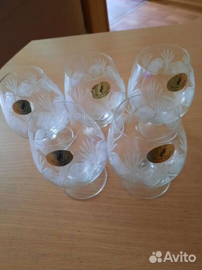 Хрустальные стаканы, графин, фужеры СССР