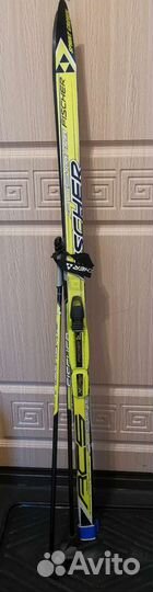Лыжи беговые (150 см) +палки (95 см) fisher детски