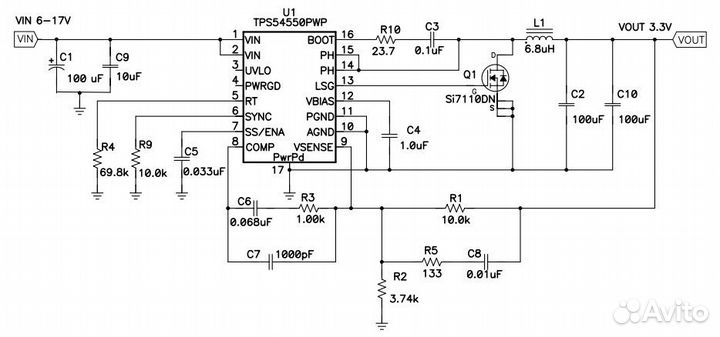 Микросхема TPS54550pwpr