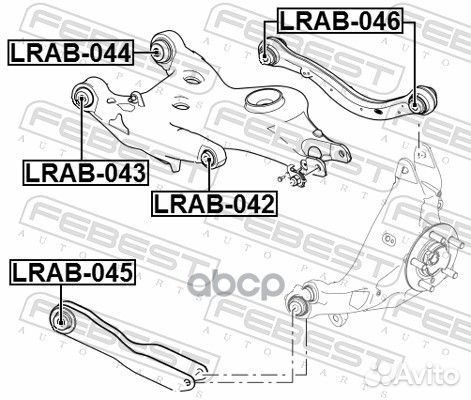 Сайлентблок заднего нижнего рычага febest lrab-043