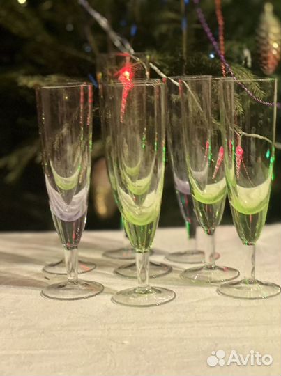 Фужер цветное стекло набор