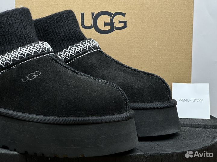 Угги UGG Tazz Knit Black с носком