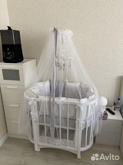 Бортики, простыни, балдахин на детскую кроватку