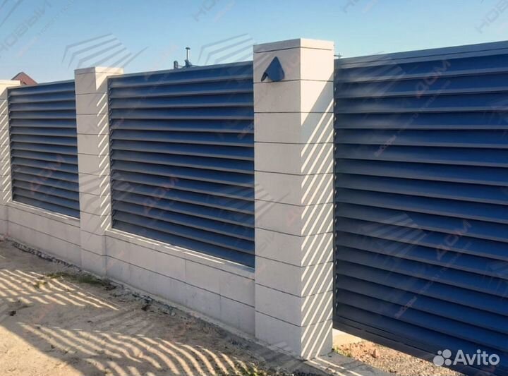 Забор жалюзи металлический