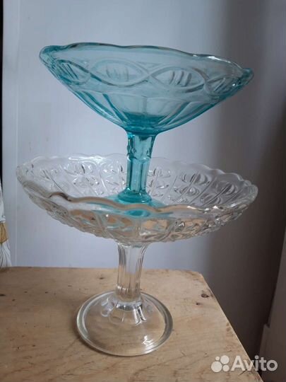 Ваза на ножке стекло СССР